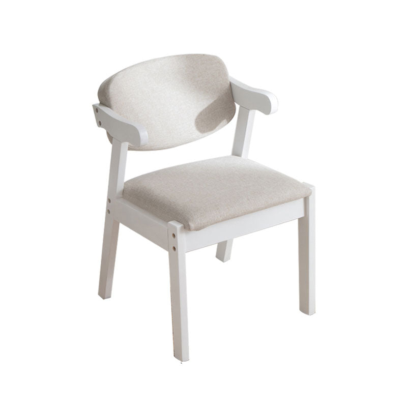 Silla de comedor de madera contemporánea, silla lateral de comedor con respaldo abierto
