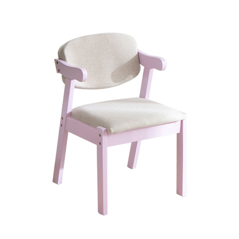 Silla de comedor de madera contemporánea, silla lateral de comedor con respaldo abierto