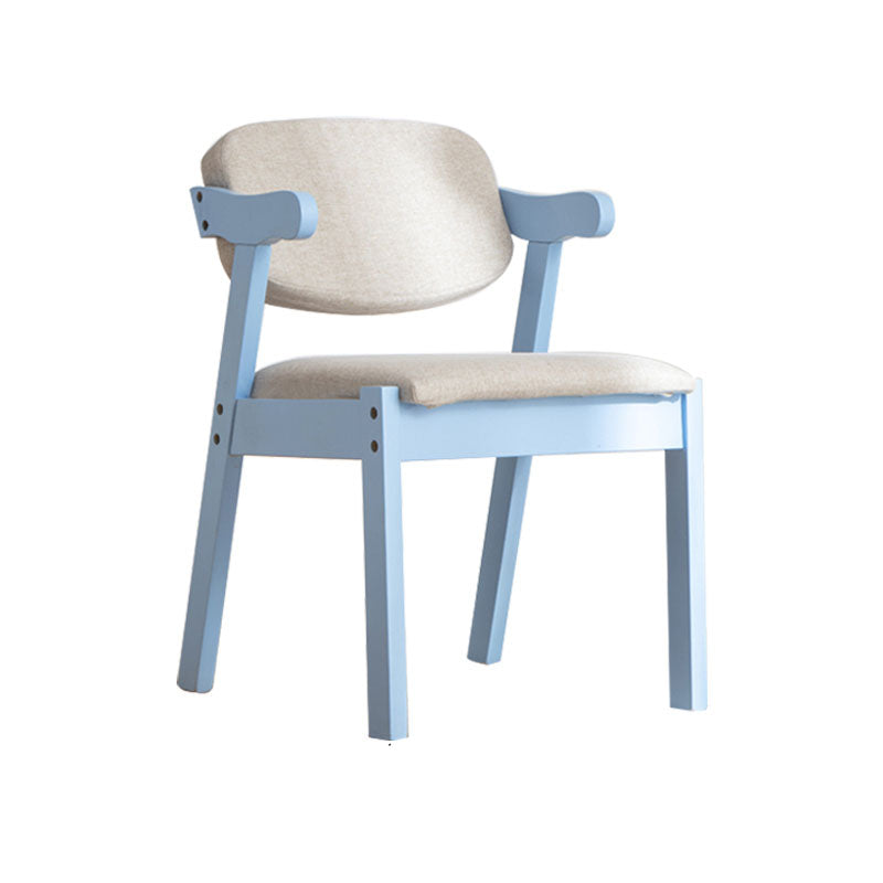 Silla de comedor de madera contemporánea, silla lateral de comedor con respaldo abierto