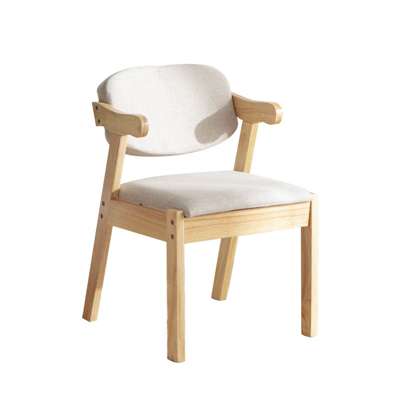 Silla de comedor de madera contemporánea, silla lateral de comedor con respaldo abierto