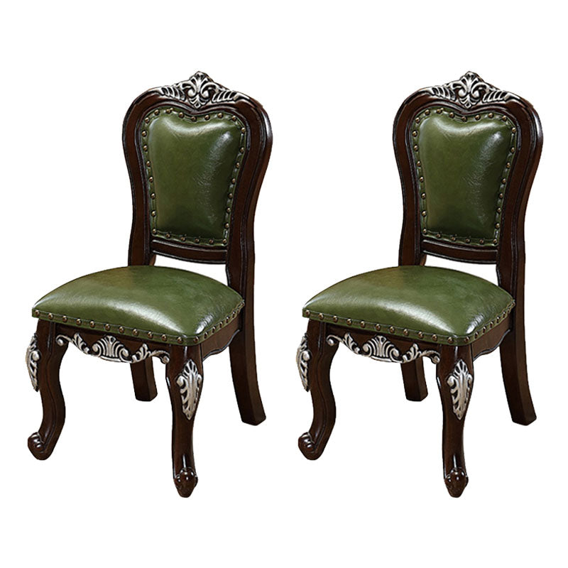Victoria Style Rubberwood Chairs Open Back Side Kitchen Chairs Set