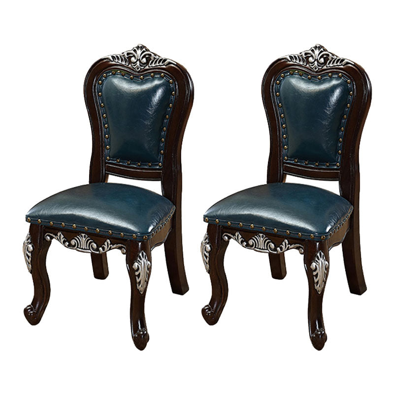 Victoria Style Rubberwood Chairs Open Back Side Kitchen Chairs Set
