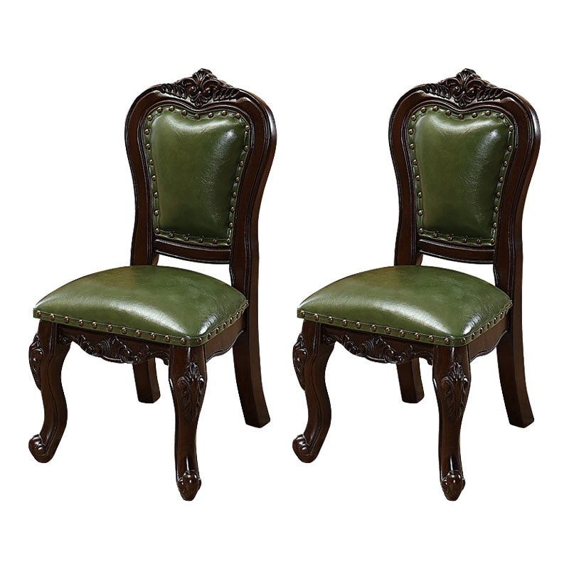 Victoria Style Rubberwood Chairs Open Back Side Kitchen Chairs Set