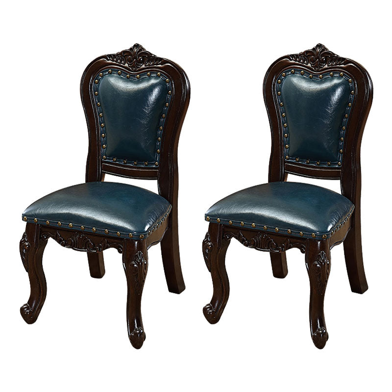 Victoria Style Rubberwood Chairs Open Back Side Kitchen Chairs Set