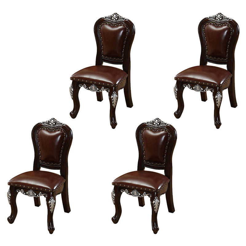 Victoria Style Rubberwood Chairs Open Back Side Kitchen Chairs Set