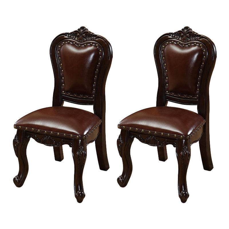 Victoria Style Rubberwood Chairs Open Back Side Kitchen Chairs Set
