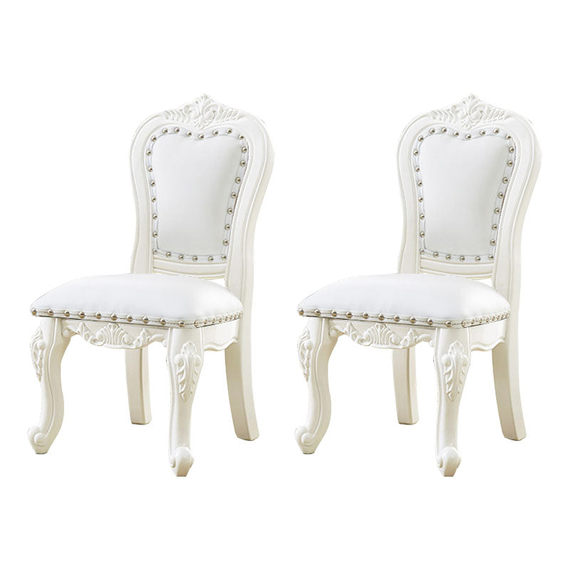 Victoria Style Rubberwood Dining Chairs Kitchen Open Back Dining Chair Set