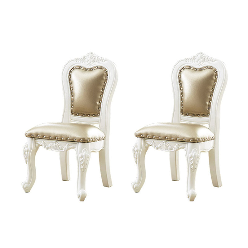 Victoria Style Rubberwood Dining Chairs Kitchen Open Back Dining Chair Set