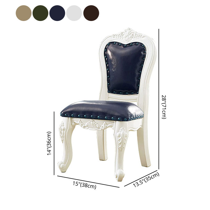 Victoria Style Rubberwood Dining Chairs Kitchen Open Back Dining Chair Set