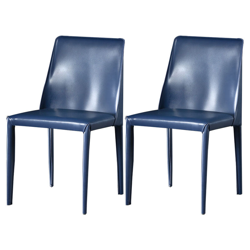 Eigentijdse stijl eetstoelen armloze zijstoel met metalen benen voor keuken (set van 2)
