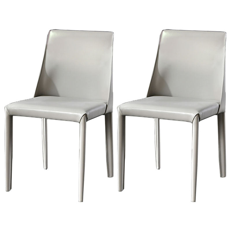 Eigentijdse stijl eetstoelen armloze zijstoel met metalen benen voor keuken (set van 2)