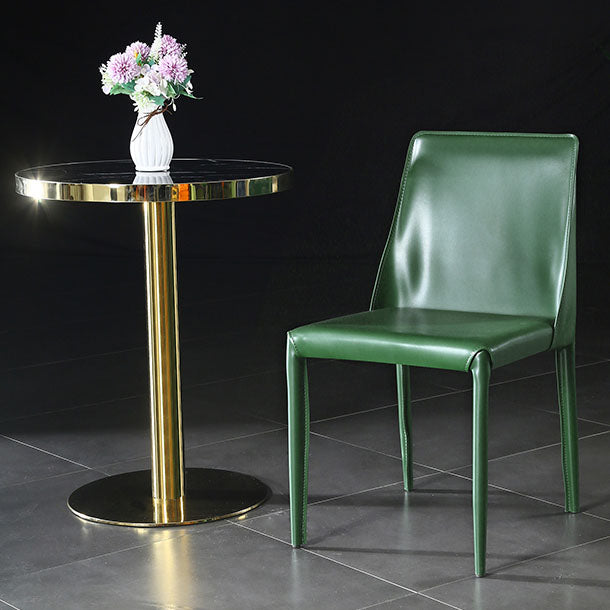 Eigentijdse stijl eetstoelen armloze zijstoel met metalen benen voor keuken (set van 2)