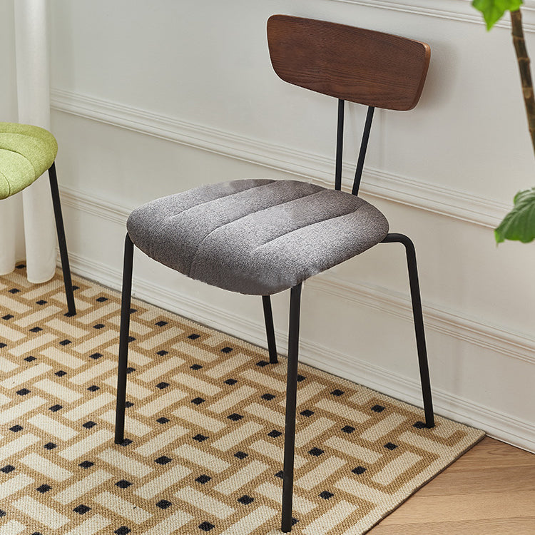 Industrial Metal Dining Side Chair Home Wishbone Armless Cushioned Side Chair