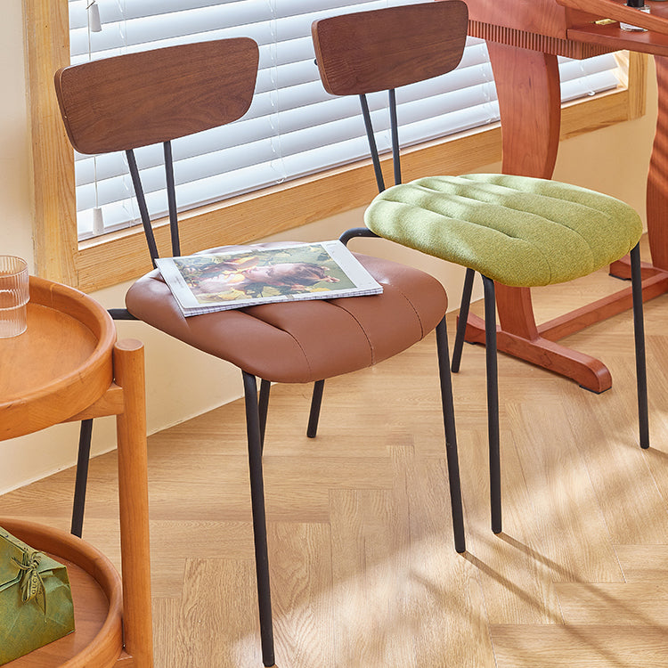 Industrial Metal Dining Side Chair Home Wishbone Armless Cushioned Side Chair