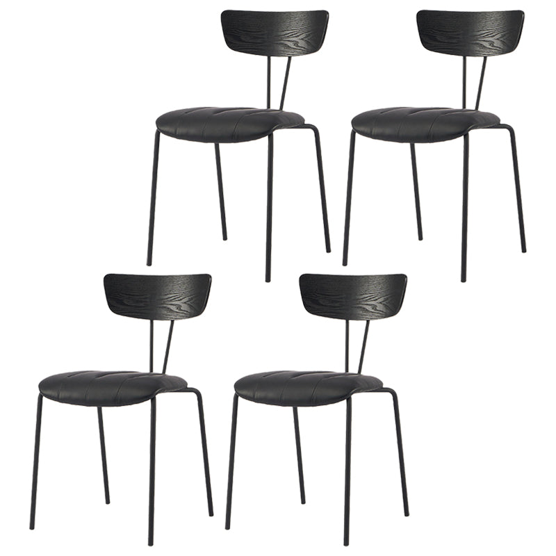 Industrial Metal Dining Side Chair Home Wishbone Armless Cushioned Side Chair