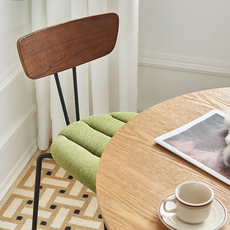 Industrial Metal Dining Side Chair Home Wishbone Armless Cushioned Side Chair