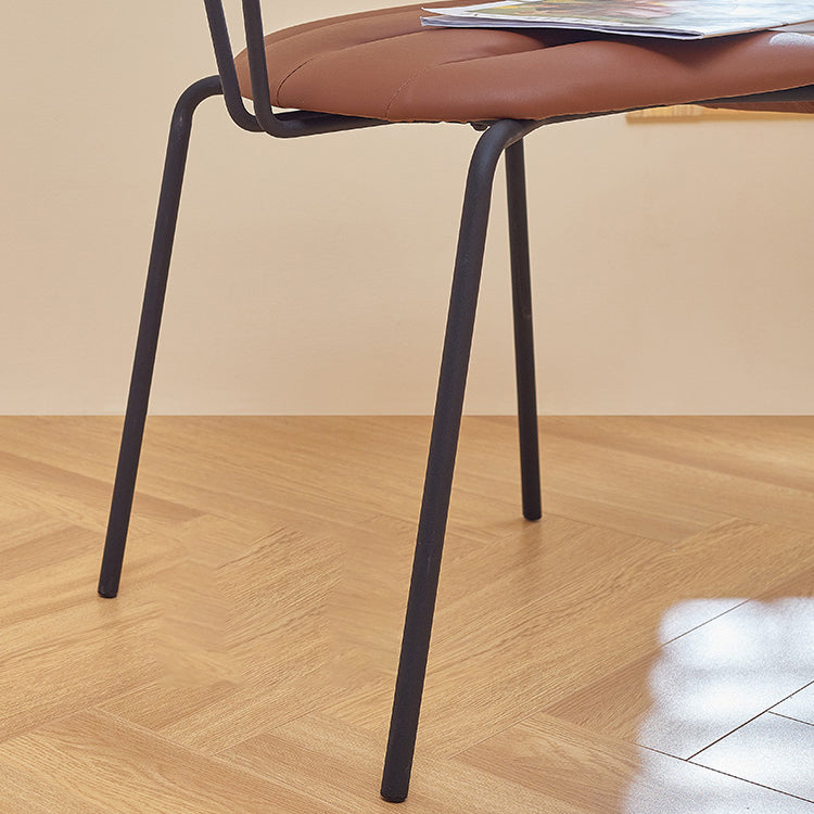 Industrial Metal Dining Side Chair Home Wishbone Armless Cushioned Side Chair