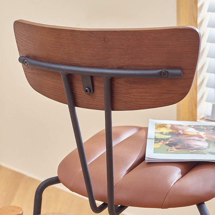 Industrial Metal Dining Side Chair Home Wishbone Armless Cushioned Side Chair