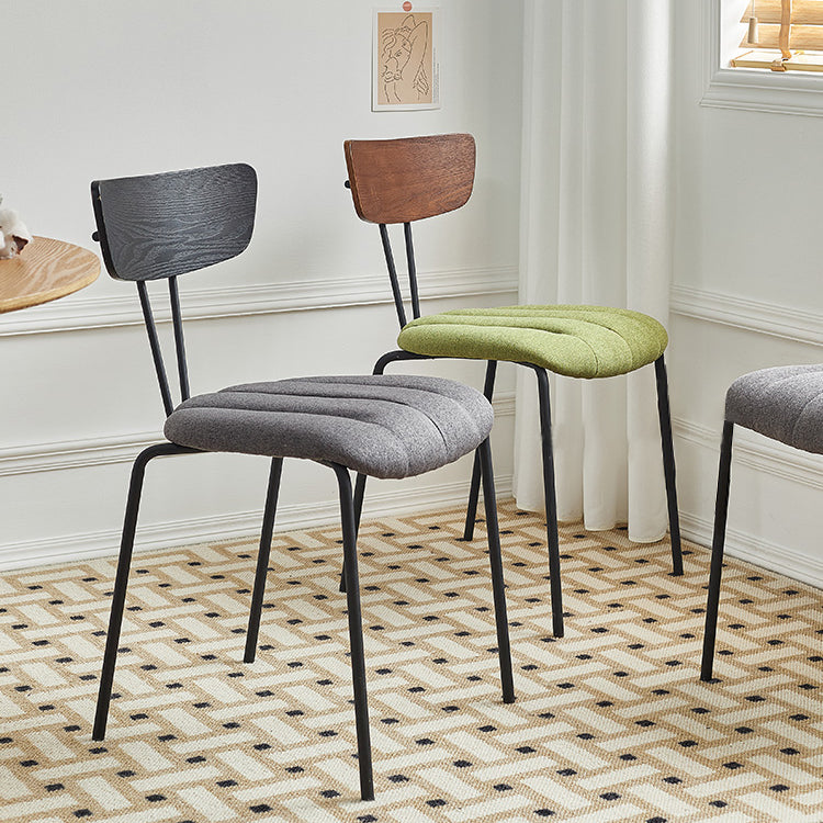 Industrial Metal Dining Side Chair Home Wishbone Armless Cushioned Side Chair