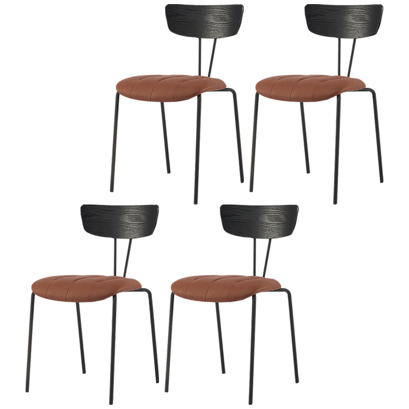 Industrial Metal Dining Side Chair Home Wishbone Armless Cushioned Side Chair