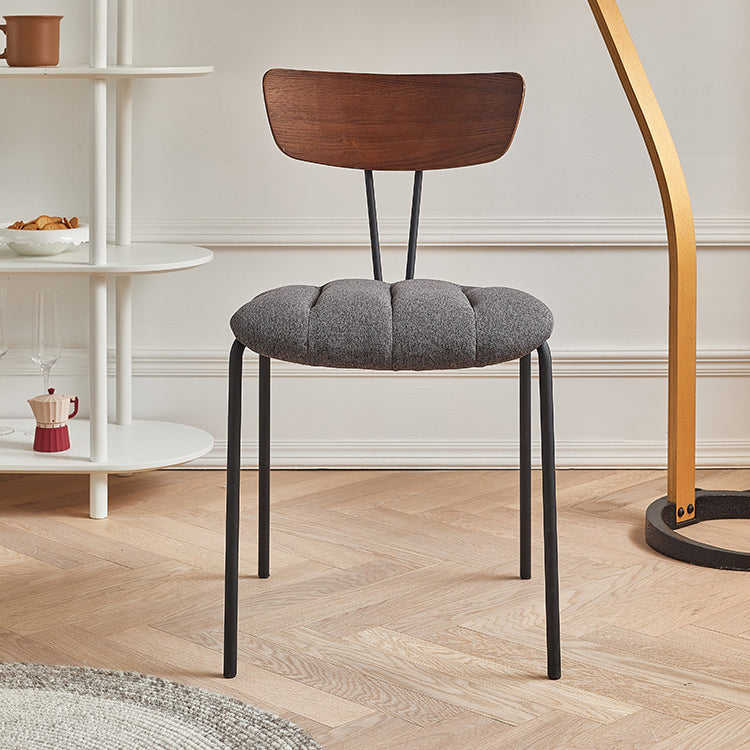 Industrial Metal Dining Side Chair Home Wishbone Armless Cushioned Side Chair