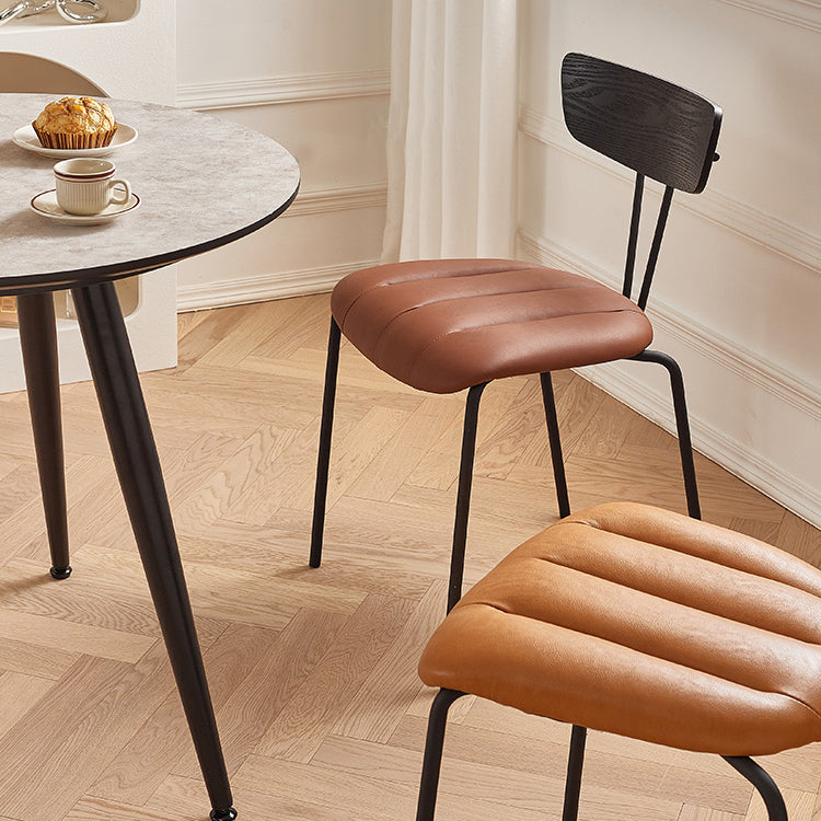 Industrial Metal Dining Side Chair Home Wishbone Armless Cushioned Side Chair