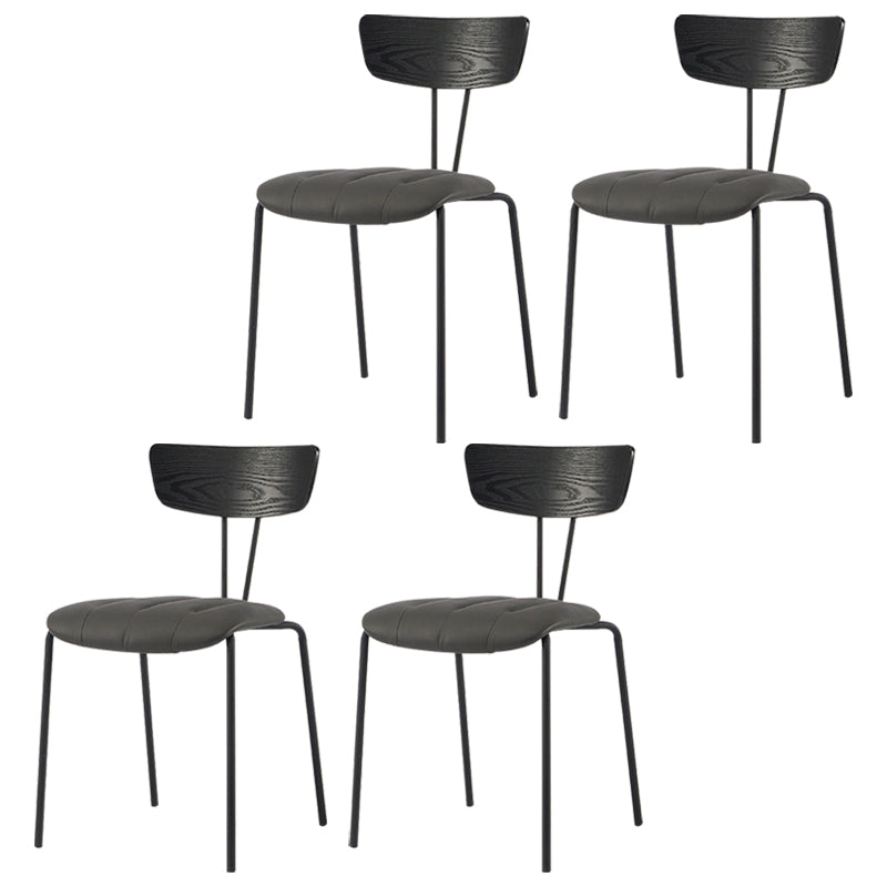 Industrial Metal Dining Side Chair Home Wishbone Armless Cushioned Side Chair
