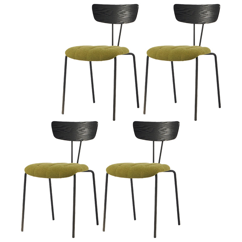 Industrial Metal Dining Side Chair Home Wishbone Armless Cushioned Side Chair