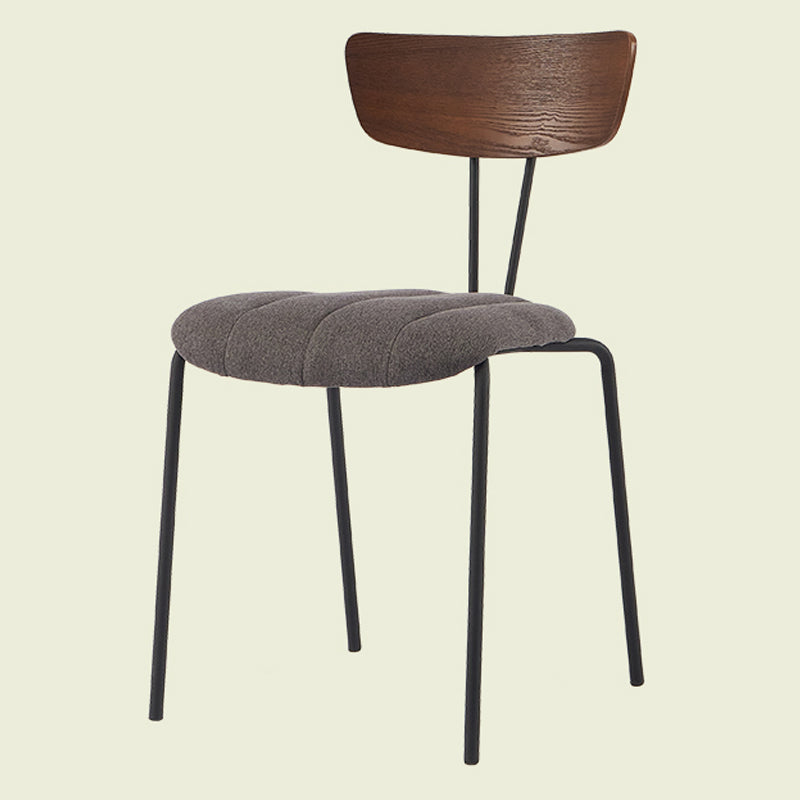 Industrial Metal Dining Side Chair Home Wishbone Armless Cushioned Side Chair