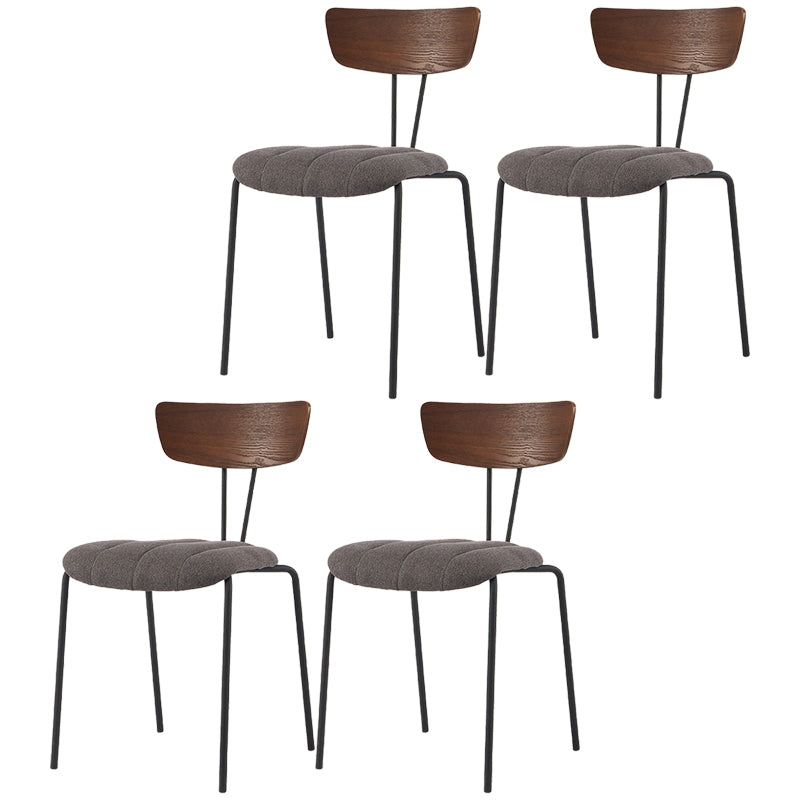 Industrial Metal Dining Side Chair Home Wishbone Armless Cushioned Side Chair