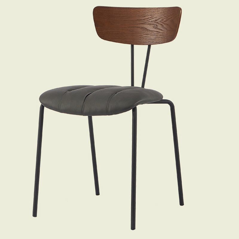 Industrial Metal Dining Side Chair Home Wishbone Armless Cushioned Side Chair