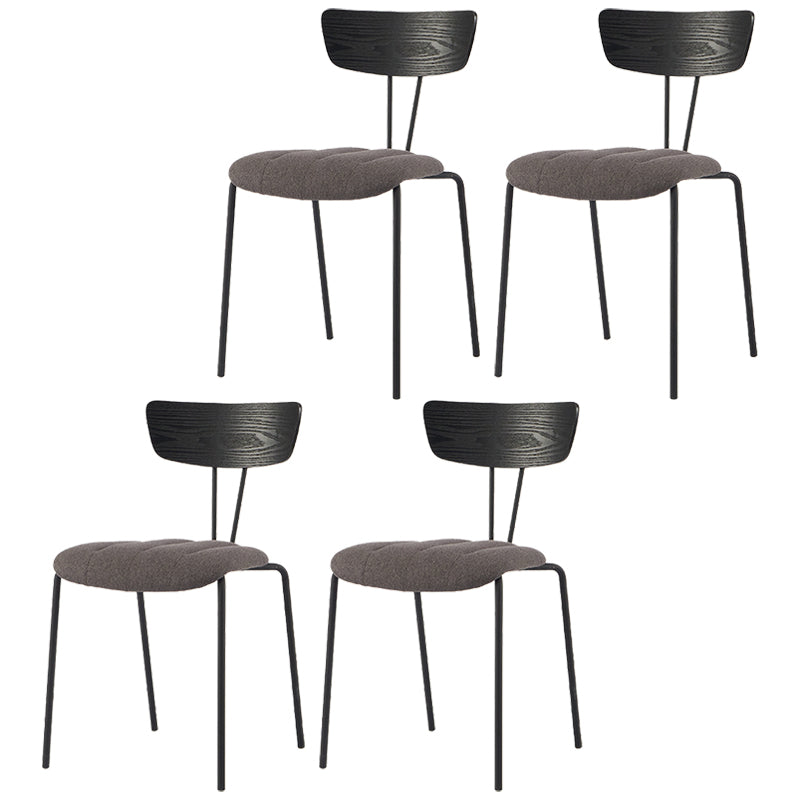 Industrial Metal Dining Side Chair Home Wishbone Armless Cushioned Side Chair