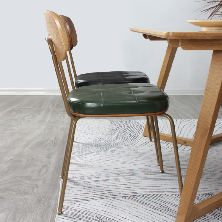 Industrial Style Upholstered Armless Dining Chairs Open Back Dining Side Chairs for Kitchen