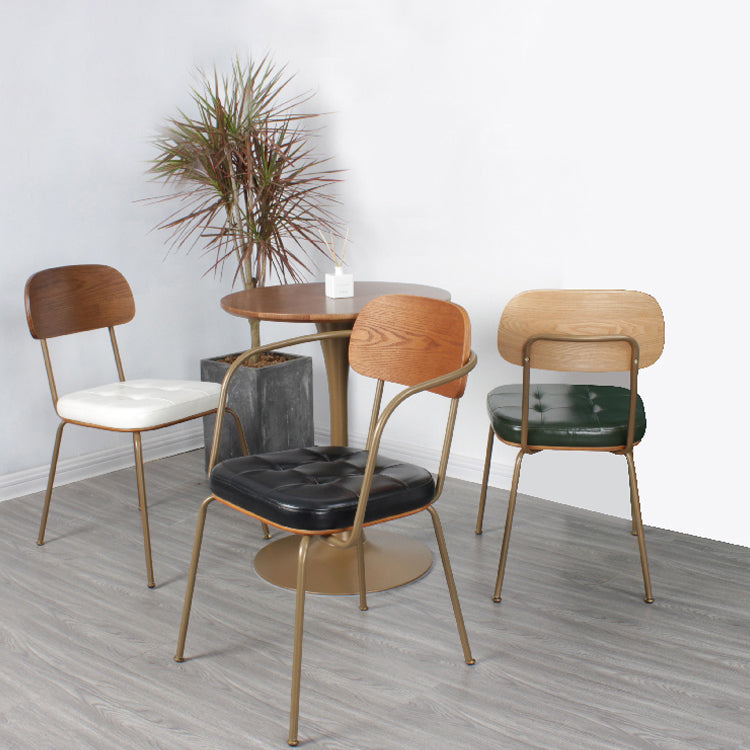 Industrial Style Upholstered Armless Dining Chairs Open Back Dining Side Chairs for Kitchen