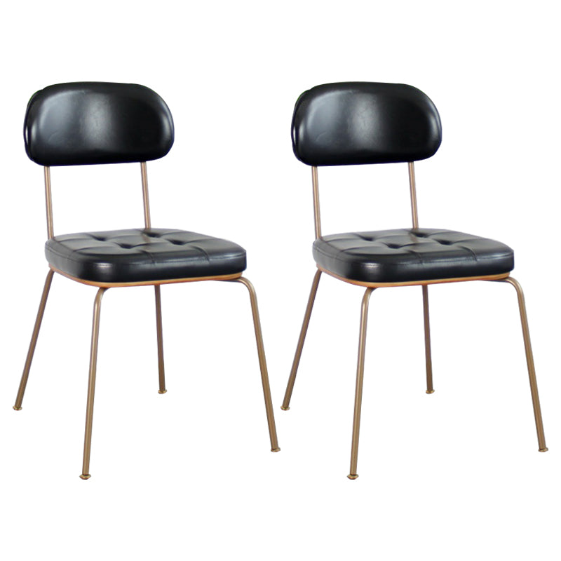 Industrial Style Upholstered Armless Dining Chairs Open Back Dining Side Chairs for Kitchen