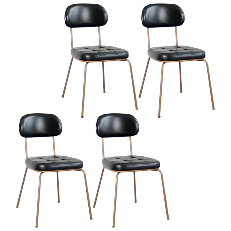 Industrial Style Upholstered Armless Dining Chairs Open Back Dining Side Chairs for Kitchen