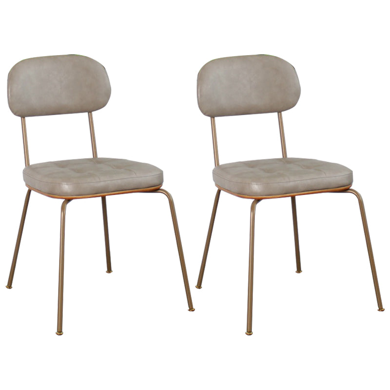 Industrial Style Upholstered Armless Dining Chairs Open Back Dining Side Chairs for Kitchen
