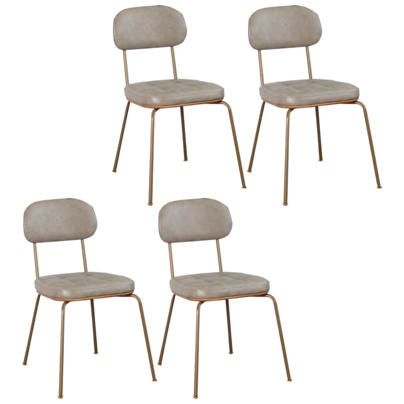 Industrial Style Upholstered Armless Dining Chairs Open Back Dining Side Chairs for Kitchen