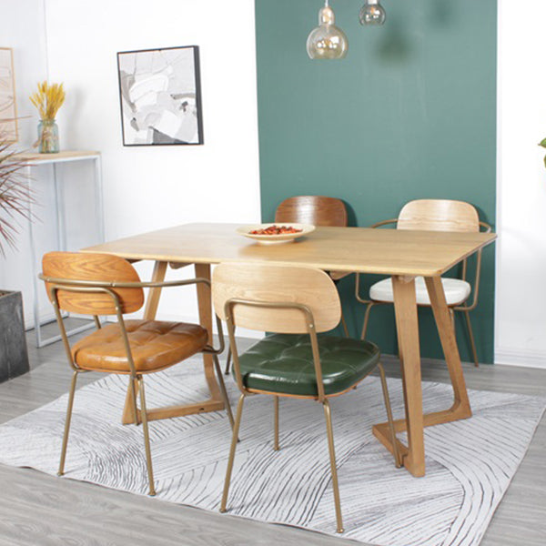 Industrial Style Upholstered Armless Dining Chairs Open Back Dining Side Chairs for Kitchen