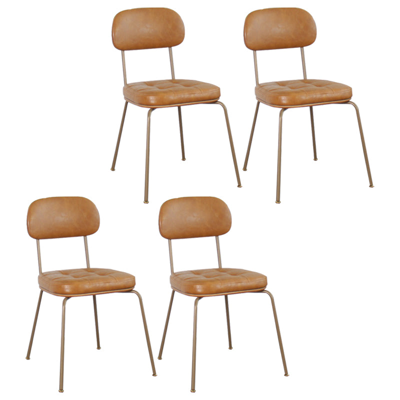 Industrial Style Upholstered Armless Dining Chairs Open Back Dining Side Chairs for Kitchen