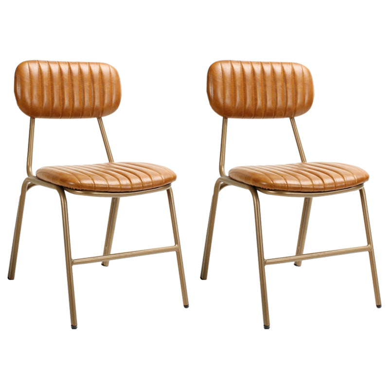 Industrial Style Upholstered Armless Dining Chairs Open Back Dining Side Chairs for Kitchen