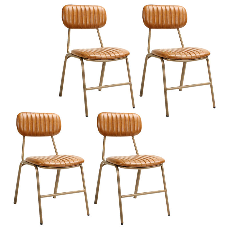 Industrial Style Upholstered Armless Dining Chairs Open Back Dining Side Chairs for Kitchen