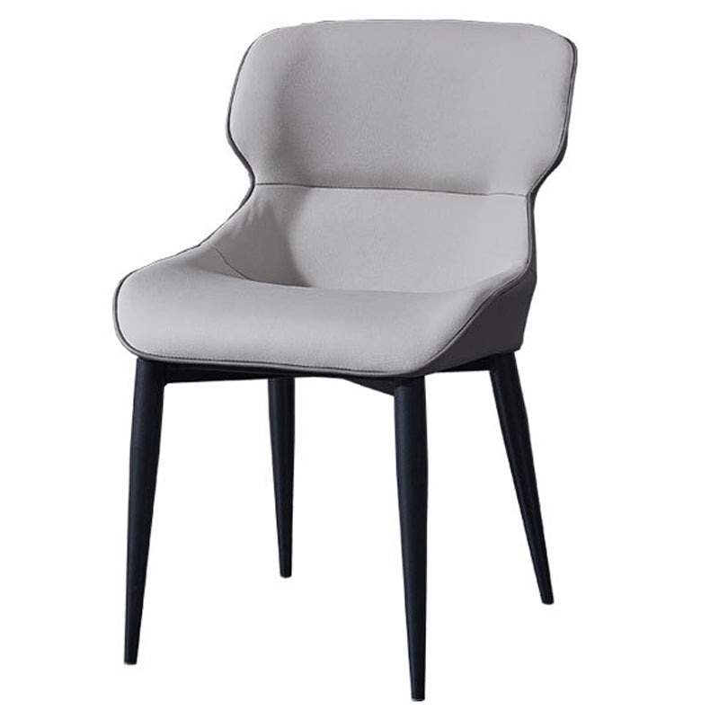 Sillas de comedor de cuero con brazos de comedor de diseño moderno (juego de 4)