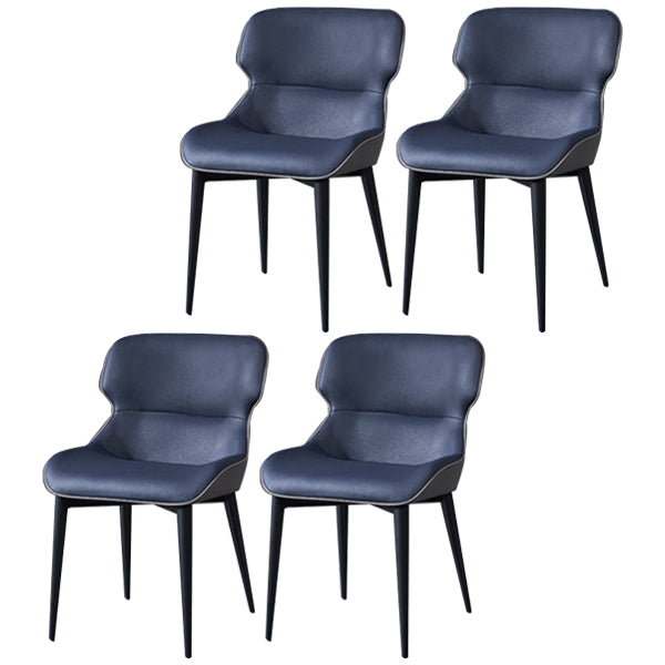 Sillas de comedor de cuero con brazos de comedor de diseño moderno (juego de 4)