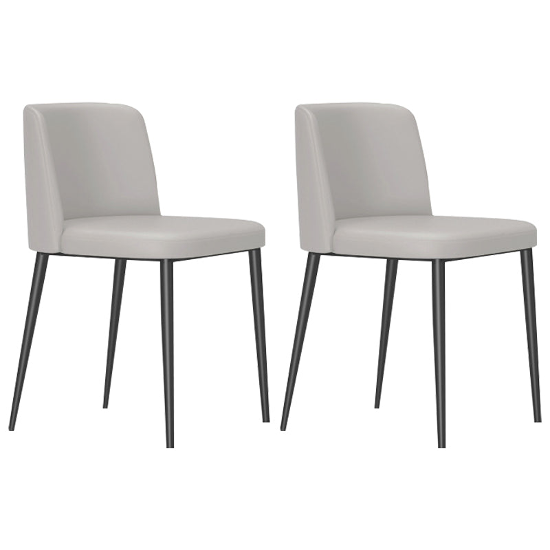 Sillas de comedor tapizadas sin brazos de estilo industrial Sillas de comedor con respaldo sólido (juego de 2)
