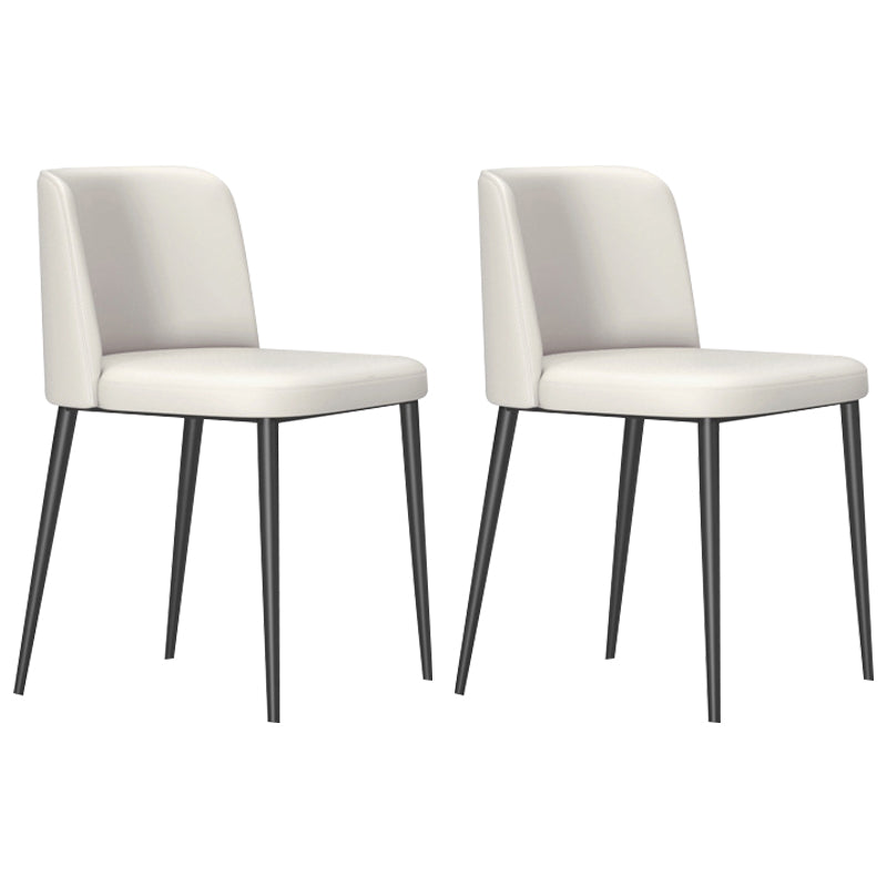Sillas de comedor tapizadas sin brazos de estilo industrial Sillas de comedor con respaldo sólido (juego de 2)