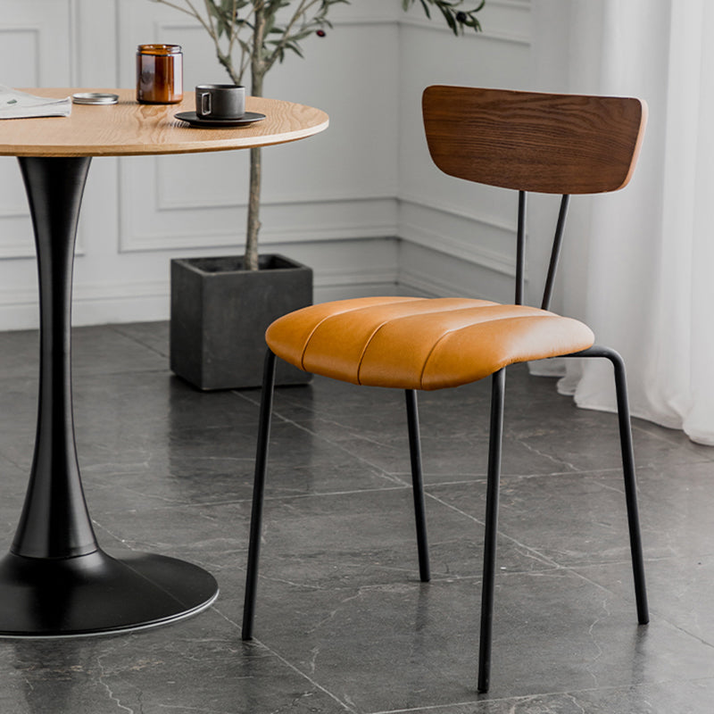 Chaises de salle à manger de style industriel, chaises latérales de cuisine sans accoudoirs avec pieds en métal