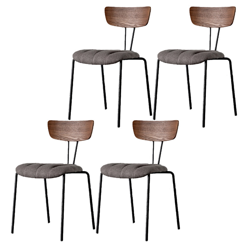Chaises de salle à manger de style industriel, chaises latérales de cuisine sans accoudoirs avec pieds en métal