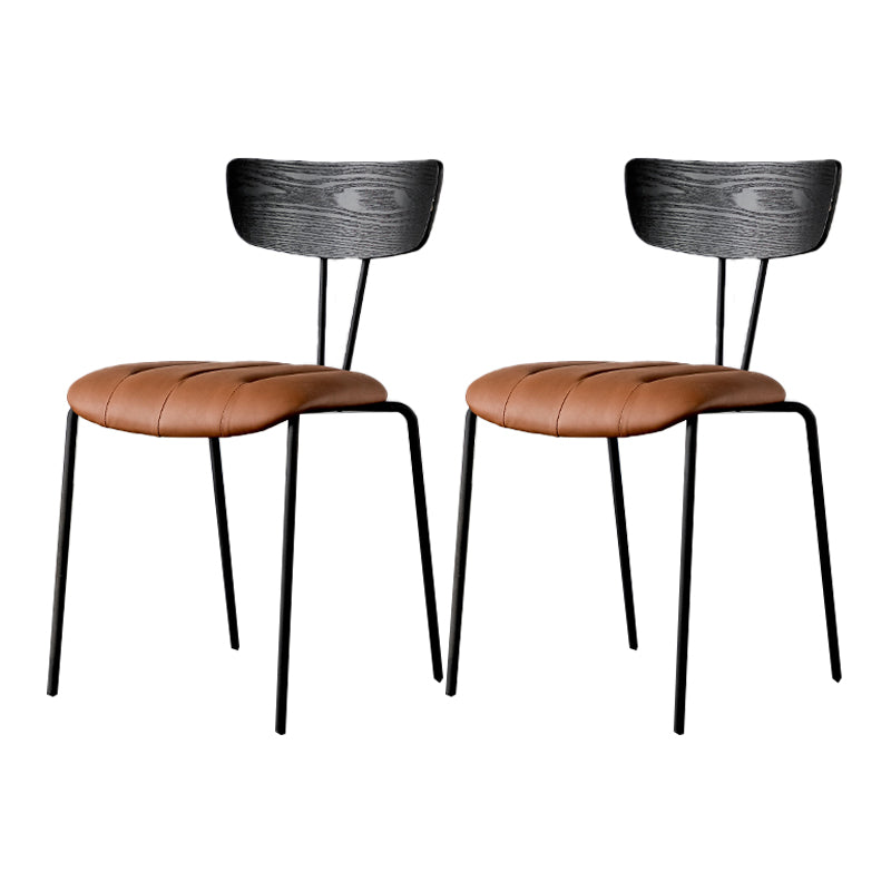 Chaises de salle à manger de style industriel, chaises latérales de cuisine sans accoudoirs avec pieds en métal