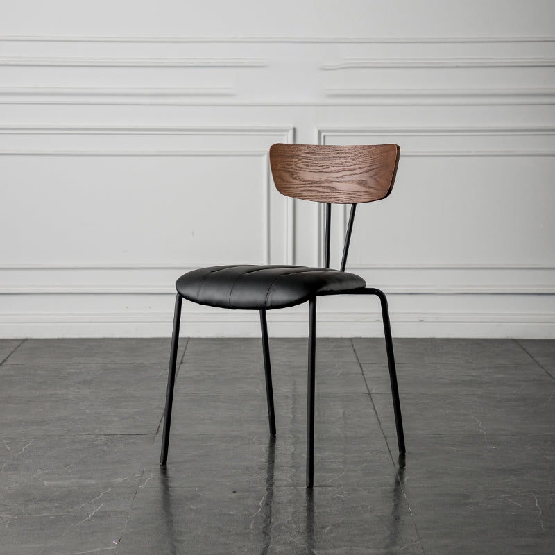 Chaises de salle à manger de style industriel, chaises latérales de cuisine sans accoudoirs avec pieds en métal
